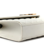 Grain De Poudre Textured Mixed Matelasse Medium Triquilt Monogram Satchel Crema Soft