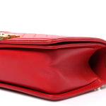 Lambskin Quilted Medium Boy Flap Red