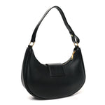 Smooth Calfskin Medium Strap Ava Triomphe Shoulder Bag Black