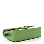 Caviar Quilted Small Double Flap Green