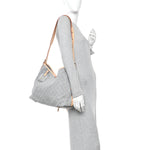 Monogram Denim CarryAll MM Washed Grey