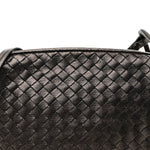 Metallic Nappa Intrecciato Nodini Crossbody Messenger Dark Grey