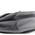 Caflskin Quilted Dual Handle Chain Flap Bag Grey
