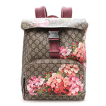 GG Supreme Monogram Blooms Medium Single Buckle Backpack Beige Multicolor Dry Rose