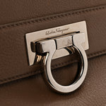 Calfskin Fanisa Gancini Large Hobo Beige