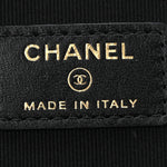 Lambskin Quilted Small Top Handle Vanity Case With Chain Black