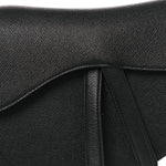 Grained Calfskin Saddle Bag Black