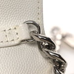 Caviar Quilted Enamel Coco Clutch With Chain White