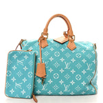 Calfskin Monogram Speedy P9 Bandouliere 40 Turquoise