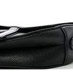 Grained Calfskin Saddle Bag Black