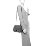 Tweed Macrocannage Medium Caro Bag Black
