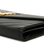 Grain De Poudre Matelasse Chevron Monogram Chain Wallet Black