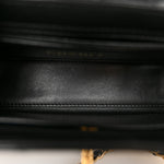 Shiny Aged Calfskin Quilted Nano Kelly Shopper Black