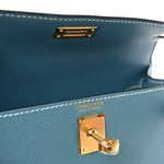 Epsom Mini Kelly Sellier 20 New Blue Jean