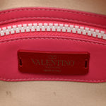 Vitello Colorblock Free Rockstud Top Handle Shoulder Bag Pink Optic White