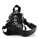 Agneau Arena Graffiti All Over Mini Explorer Crossbody Backpack  Black White