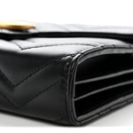 Calfskin Matelasse GG Marmont Chain Wallet Black
