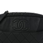 Caviar Quilted Large Coco Tassel Camera Case Black