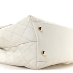 Caviar Quilted Small Chain Coco Handle Flap White