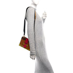 Velluto Ricamo Cahier Shoulder Bag Cammello