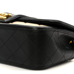Lambskin Quilted Medium Elegant CC Flap Beige Black