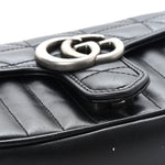 Calfskin Matelasse Aria Mini GG Marmont Shoulder Bag Black