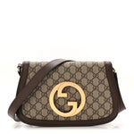 GG Supreme Monogram Textured Dollar Calfskin Blondie Chain Shoulder Flap Bag Beige Ebony New Acero