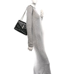 Calfskin Y Quilted Monogram Small Loulou Chain Satchel Black