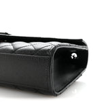 Grain De Poudre Textured Mixed Matelasse Triquilt Small Monogram Monochrome Satchel Black