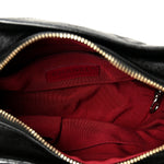 Aged Calfskin Quilted Small Gabrielle Logo Hobo Black
