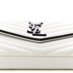 Grain De Poudre Matelasse Monogram Chain Wallet White Black