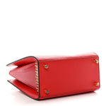 Calfskin Patent Studded Small Paloma Red
