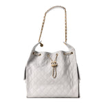 Caviar Quilted Medium Chanel 25 Handbag Light Gray