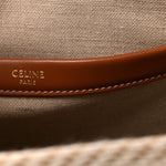 Canvas Calfskin Small Cabas Thais Beige Black White