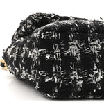 Tweed Quilted Large Chanel 19 Flap Black Silver Ecru