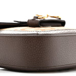 Monogram Jumbo GG Textured Dollar Calfskin Web Mini Horsebit 1955 Shoulder Bag Camel Ebony New Acero