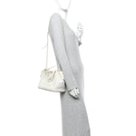 Calfskin Cuir Small Triomphe Cabas Drawstring White