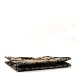 Canvas Embroidered Large Ornamental Cornely Effect Book Tote Black Beige
