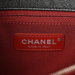 Metallic Caviar Chevron Quilted Small Coco Handle Flap Dark Silver