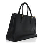 Saffiano Medium Galleria Double Zip Tote Black