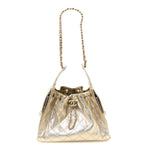 Metallic Caviar Quilted Small Chanel 25 Handbag Gold