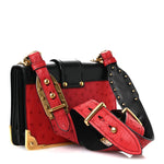 City Calfskin Ostrich Cahier Bag Fuoco Black