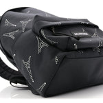 Canvas Crystal Embellished Eiffel Tower Explorer Backpack S Black