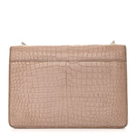 Calfskin Crocodile Embossed Medium Monogram Sunset Rose Antic