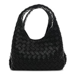 Nappa Intrecciato Small Campana Shoulder Bag Black
