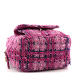Tweed Quilted CC Mini Classic Backpack Fuchsia Navy