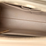 Calfskin Chevron Quilted Large Medal Flap Light Beige