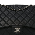 Lambskin Quilted Jumbo Chanel 3 Flap Bag Black