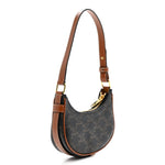 Canvas Calfskin Mini Ava Triomphe Shoulder Bag Tan