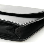 Ultra Matte Calfskin Saddle Chain Pouch Black